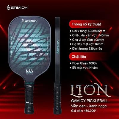 Vợt Pickleball Lion Gamicy  - Màu Đen Xanh