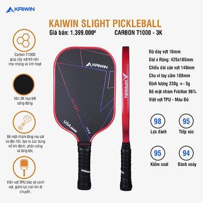 Vợt Pickleball Slight T1000 - Màu Đỏ