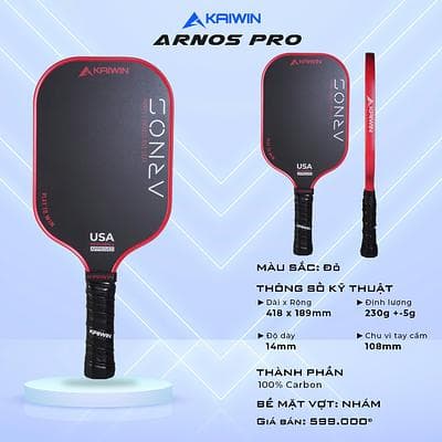 Vợt Pickleball Arnos Pro  - Màu Đỏ
