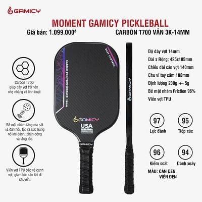Vợt Pickleball Gamicy Moment T700 14mm