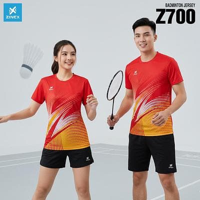 Áo Cầu Lông, Bóng Chuyền, Pickleball Zinex - Z700 (Nữ) - Màu Đỏ