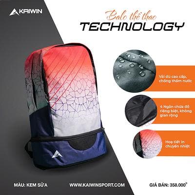 Balo Kaiwin Technology - 48x35x14cm - Màu Kem 