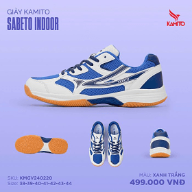 Giày Kamito Sabeto Indoor - Trắng Xanh 
