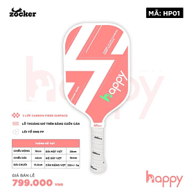 Vợt Pickleball Zocker Happy HP1 Standard Thunder Black