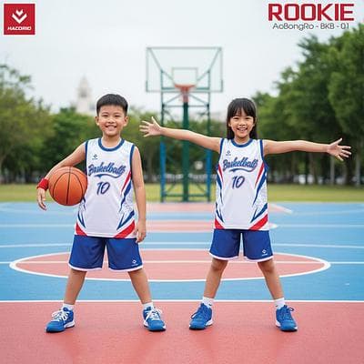 Quần Áo Bóng Rổ Trẻ Em HACORIO - ROOKIE (BKB - 01) - Màu Trắng