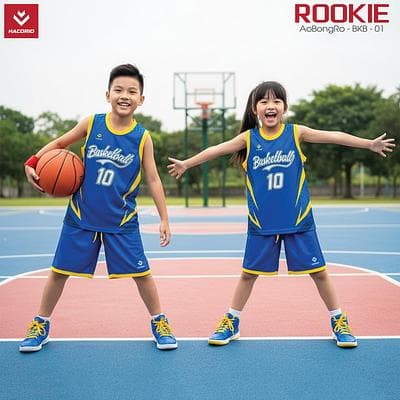 Quần Áo Bóng Rổ Trẻ Em HACORIO - ROOKIE (BKB - 01) - Màu Xanh Bích