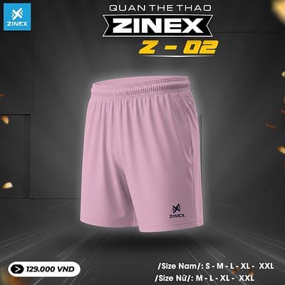 Quần Short Zinex - 02 (Z02 - Nữ) - Hồng nhạt