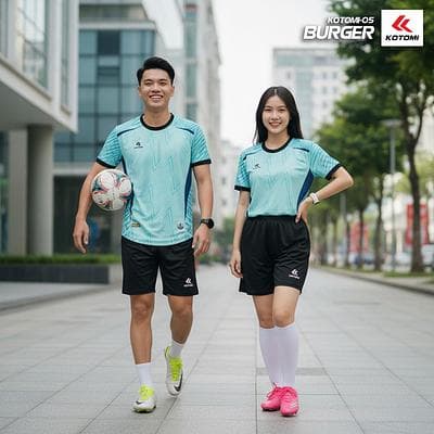 Quần Áo Bóng Đá KOTOMI  - BURGER (KTM - 05) - Màu Xanh Ngọc