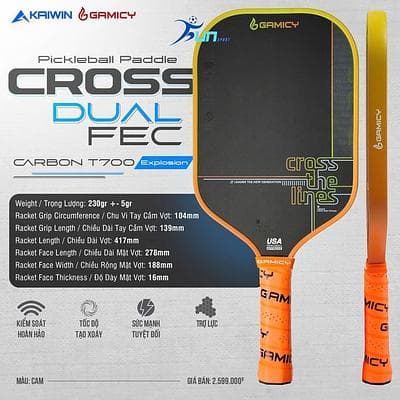 Vợt Pickleball Gamicy Cross G-Pro Series 16mm