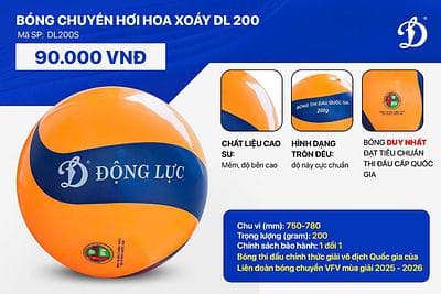 BÓNG CHUYỀN HƠI HOA XOÁY DL200S