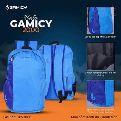 Balo Thể Thao Gamicy 2000 - Xanh Da - Xanh Bích