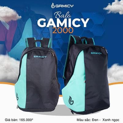 Balo Thể Thao Gamicy 2000 - Đen - Xanh Ngọc 