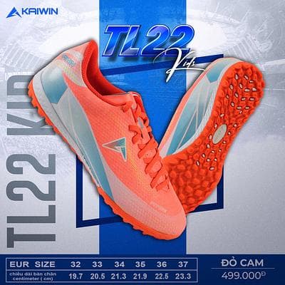 Giày Bóng Đá Kaiwin Tiến Linh TL22 Kids  - Cam