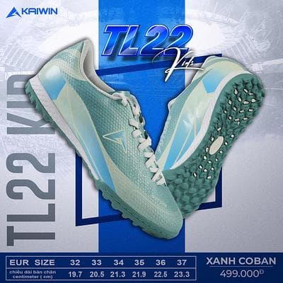 Giày Bóng Đá Kaiwin Tiến Linh TL22 Kids  - Xanh Cô Ban