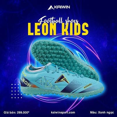 Giày Bóng Đá Kaiwin Leon KIDS - Xanh Ngọc