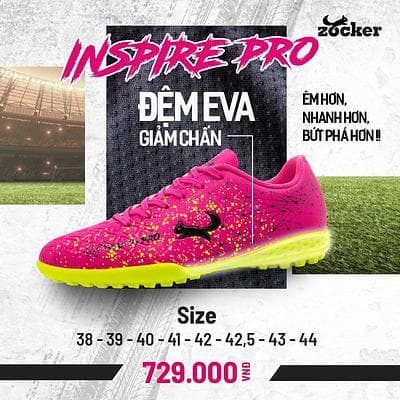 Giày Bóng Đá Zocker Inspire PRO - Màu Hồng