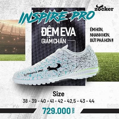 Giày Bóng Đá Zocker Inspire PRO - Màu Trắng