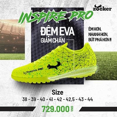 Giày Bóng Đá Zocker Inspire PRO - Màu Xanh Chuối
