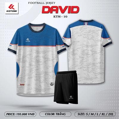 Quần Áo Bóng Đá KOTOMI - DAVID (KTM - 10) - Màu Trắng