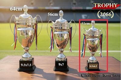Cup Bóng Đá VT2066C Bạc- 51Cm