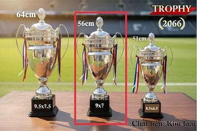 Cup Bóng Đá VT2066B Bạc- 56Cm