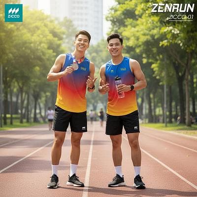 Áo Chạy Bộ Sát Nách ZICCO - ZENRUN (ZICCO - RZIC - 01) - Xanh Bích