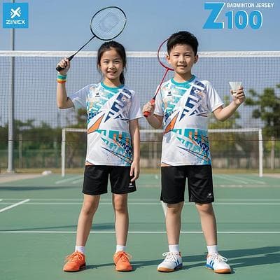 Áo Cầu Lông, Bóng Chuyền Zinex - Z100 (Trẻ em) - Trắng