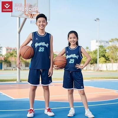 Quần Áo Bóng Rổ Trẻ Em HACORIO - THUNDER (BKB - 02) - Tím Than