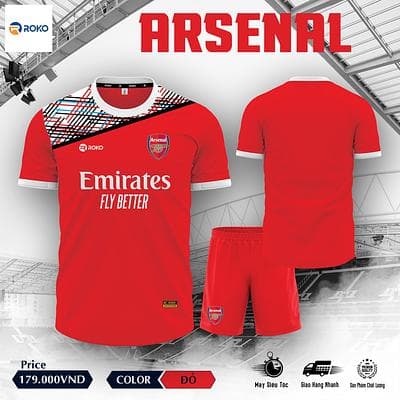 Quần Áo Bóng Đá CLB Arsenal Training - Training 02 - Màu Đỏ