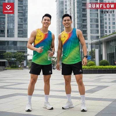 Áo Chạy Bộ Singlet HACORIO - RUNFLOW (HACORIO-RUN-01) - Xanh Két