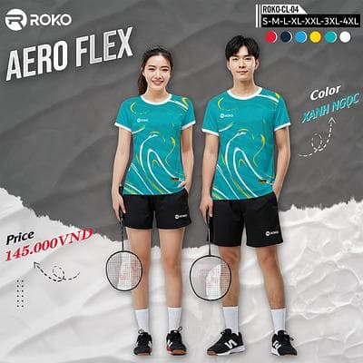 Áo Cầu Lông ROKO - AERO FLEX (CL - 04) - Nam - Xanh Ngọc