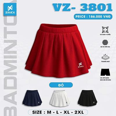 Chân Váy ZINEX- VZ - 3801 - Đỏ