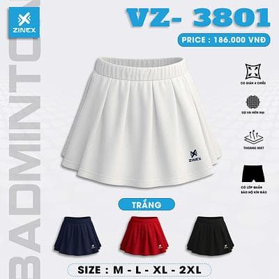 Chân Váy ZINEX- VZ - 3801 - Trắng