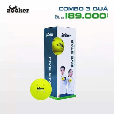 Bóng thi đấu Pickleball Zocker Five Star (Hộp 3 quả)