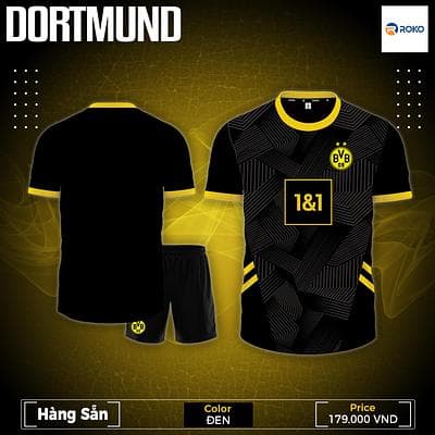 Quần Áo Bóng Đá CLB Dortmund Training - Training  02 - Màu Đen