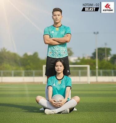 Quần Áo Bóng Đá KOTOMI - BEAST (KTM - 02) - Xanh Ngọc