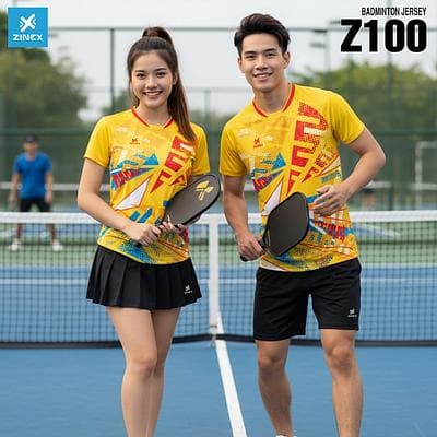 Áo Cầu Lông, Bóng Chuyền, Pickleball Zinex - Z100 (Nam - Vàng