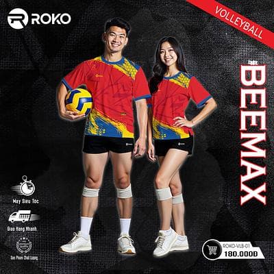 Quần Áo Bóng Chuyền - BEEMAX - (VLB - 01) - Nam - Đỏ