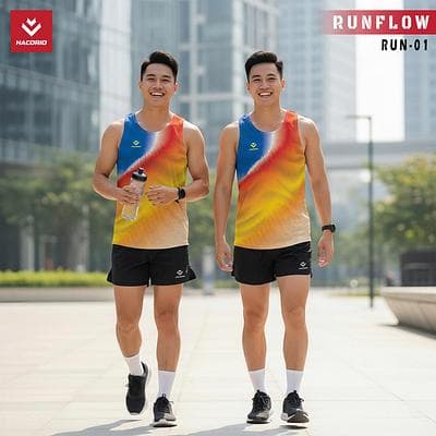 Áo Chạy Bộ Singlet HACORIO - RUNFLOW (HACORIO-RUN-01) - Cam