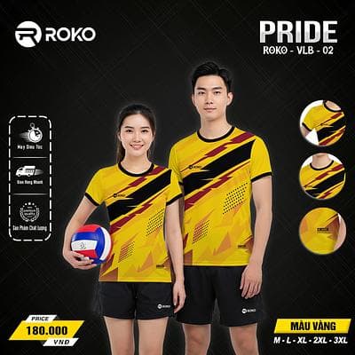 Quần Áo Bóng Chuyền ROKO - PRIDE - (VLB - 02) - Nữ - Vàng