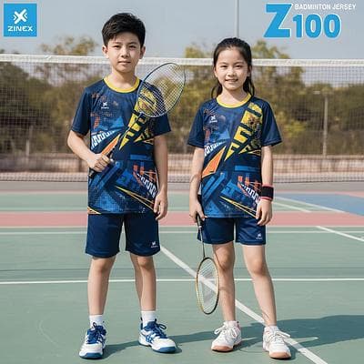 Áo Cầu Lông, Bóng Chuyền Zinex - Z100 (Trẻ em) - Tím Than