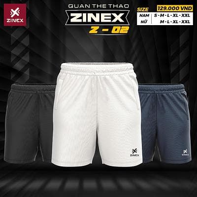 Quần Short Zinex - 02 (Z02 - Nữ) - Màu Trắng
