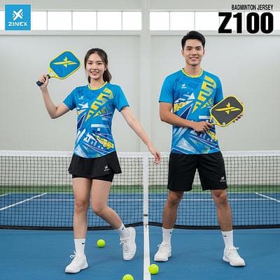 Áo Cầu Lông, Bóng Chuyền, Pickleball Zinex - Z100 (Nữ) - Xanh Ya