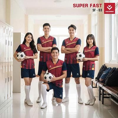 Quần Áo Bóng Đá HACORIO - Super Fast - 03 (SF - 03) - Đỏ Đô