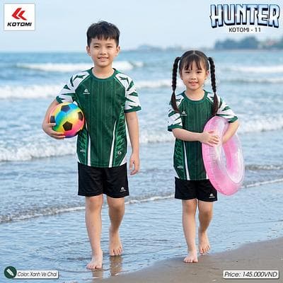 Quần Áo Bóng Đá KOTOMI - HUNTER Trẻ Em  (KTM-11) - Xanh Ve Chai