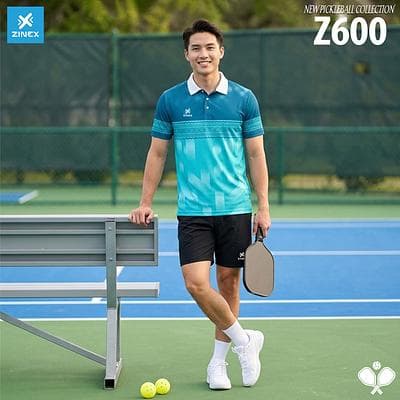 Áo Cầu Lông, Pickleball Zinex - Z600 (Nam) - Xanh Lý