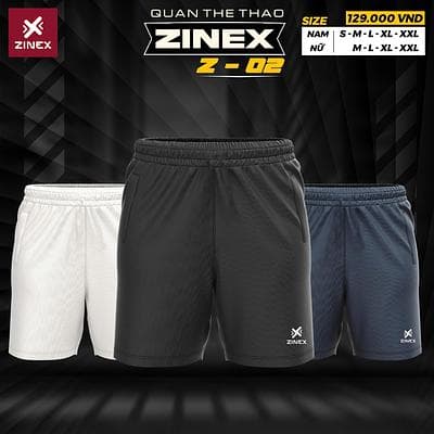 Quần Short Zinex - 02 (Z02 - Nữ) - Màu Đen