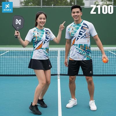 Áo Cầu Lông, Bóng Chuyền, Pickleball Zinex - Z100 (Nam - Trắng