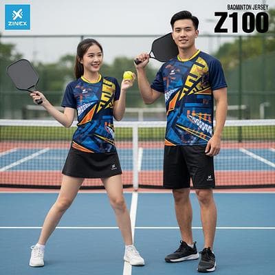 Áo Cầu Lông, Bóng Chuyền, Pickleball Zinex - Z100 (Nữ) - Tím Than