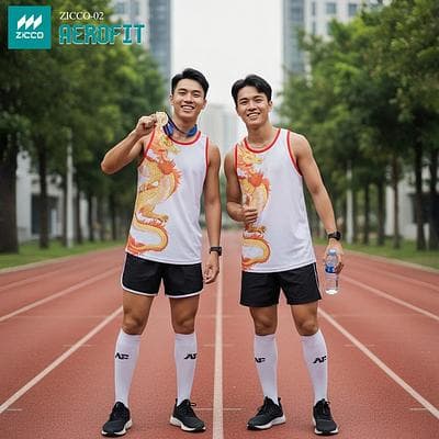 Áo Chạy Bộ Sát Nách ZICCO - AEROFIT (ZICCO - RZIC - 02) - Trắng
